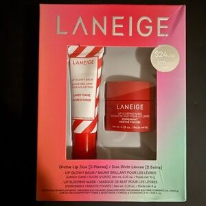 LANEIGE Lip Glowy Balm & Sleeping Mask - Candy Cane Red